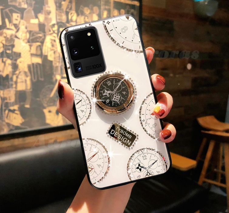 Husa pietricele + inel model TIME Samsung S20,S20+, S20 Plus,S20 Ultra