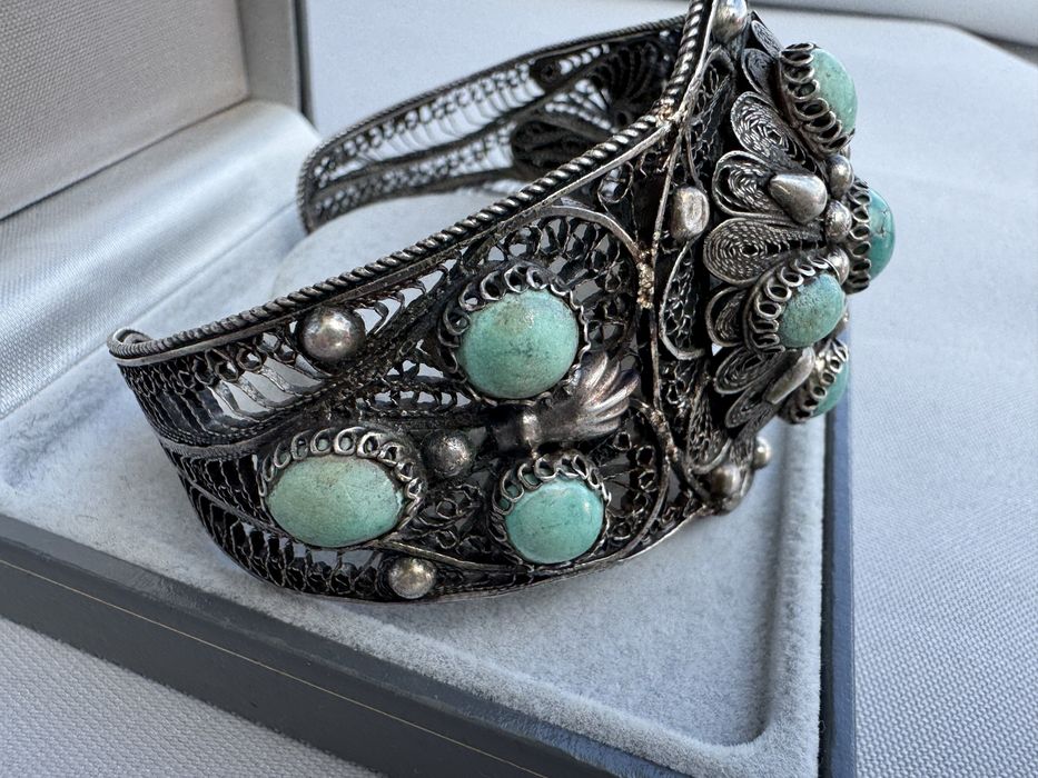 Bratara din argint si turcoaze