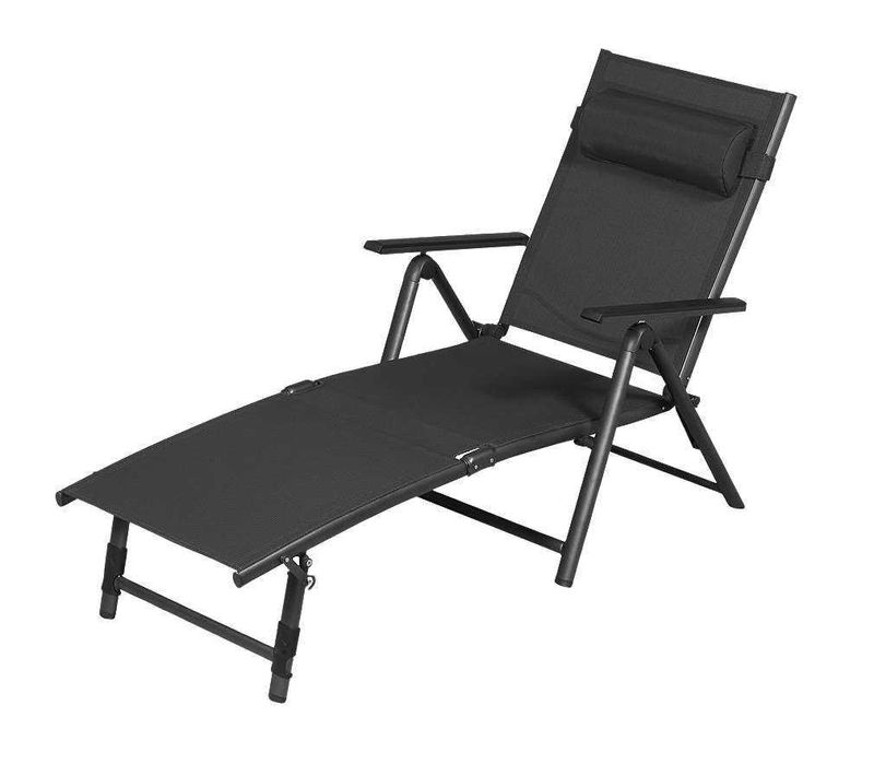 Сгъваем шезлонг за балкон и градина Алуминиев регулируем