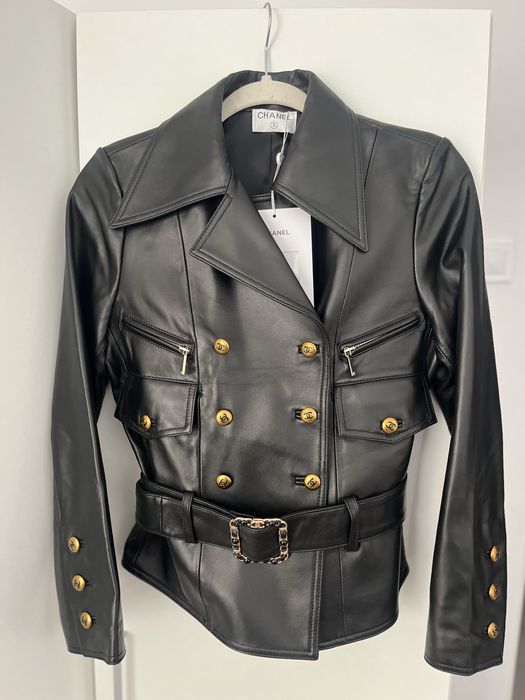 Geaca piele Chanel,  cu eticheta