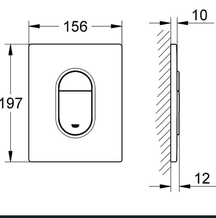 Placa de actionare Grohe Arena Cosmopolitan 38844000, dublu spalare, 1
