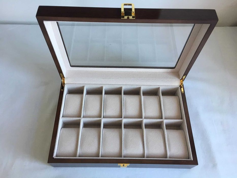 Cutie Caseta Ceasuri Lemn Eleganta Maro pentru 6, 10 și 12. SIGILAT !