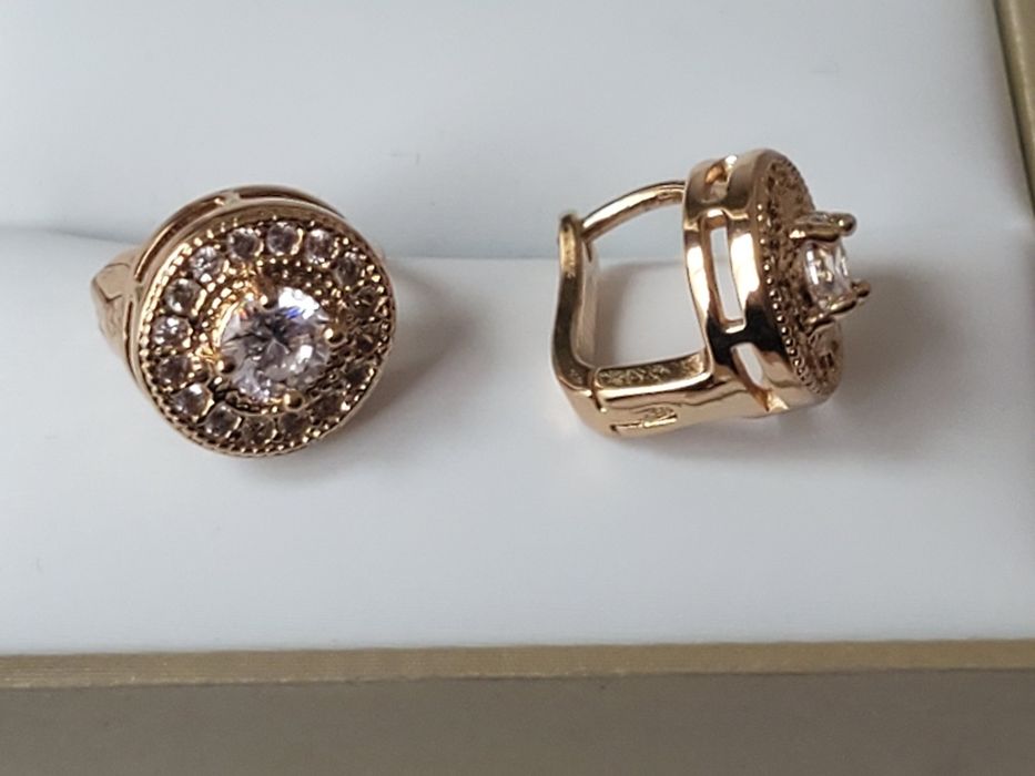 GP200, cercei placați aur 14k, noi,încuietoare sigura