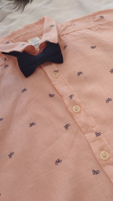 Светло розова риза 9-12м