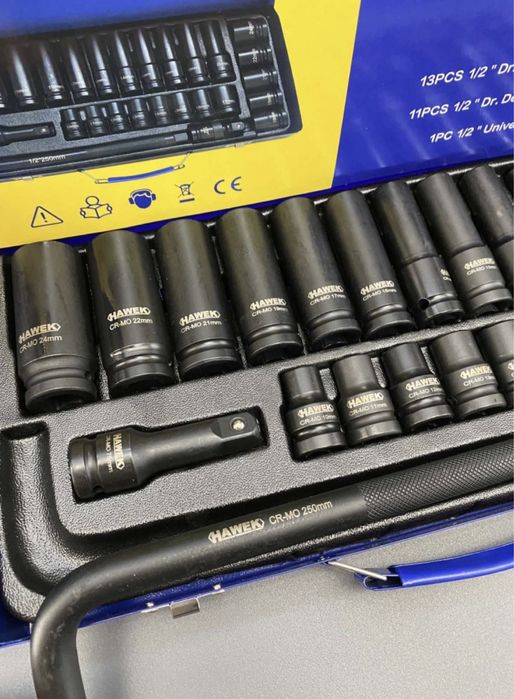 Комплект гедоре 1/2 с ударни вложки 27 ч