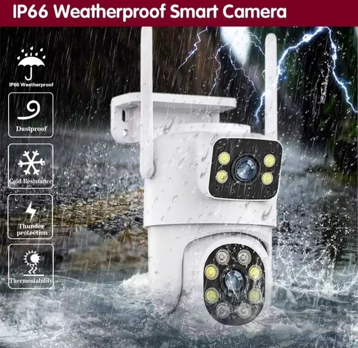 Двойна камера за наблюдение 10mpix WiFi, двойна WiFi камера