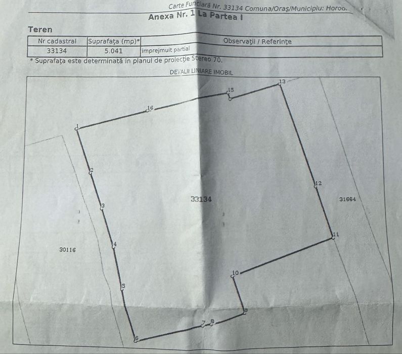 Teren intravilan horodnic de jos