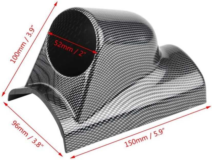 Единична стойка за колонка на измервателен уред 52мм - Карбон.