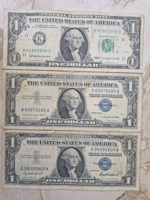 1 долар 1957г и 1963г.