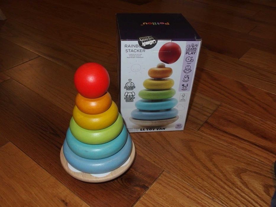Le Toy Van – Дървена играчка за малки деца Rainbow, 7 части