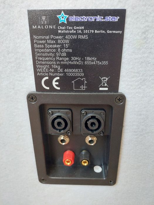 Vând patru boxe pasive Malone