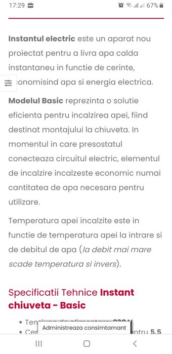 Instant NOU apa calda pt chiuveta bucatarie