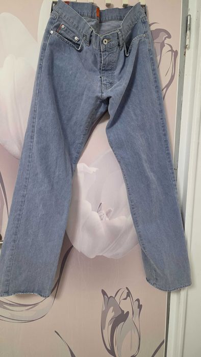 Blugi BOSS Hugo Boss Albastru Deschis, mărime W34 L34 (100% bumbac)