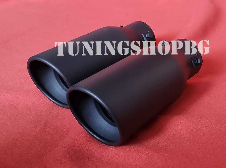 Спортен накрайник за ауспух единичен черен мат 96 мм