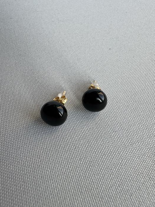 Cercei din aur si onix