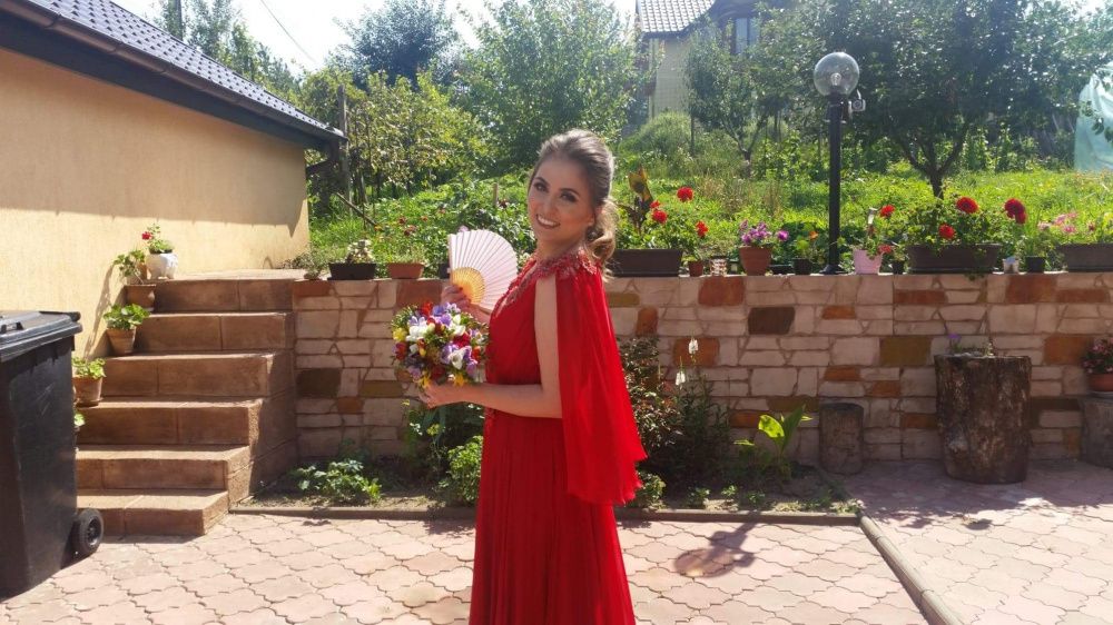 Rochie lunga matase cu pliseuri