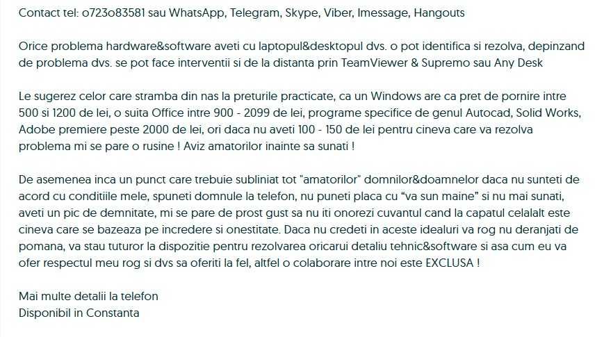 Instalez orice Windows + Software/Jocuri, Repar orice  Laptop/Desktop