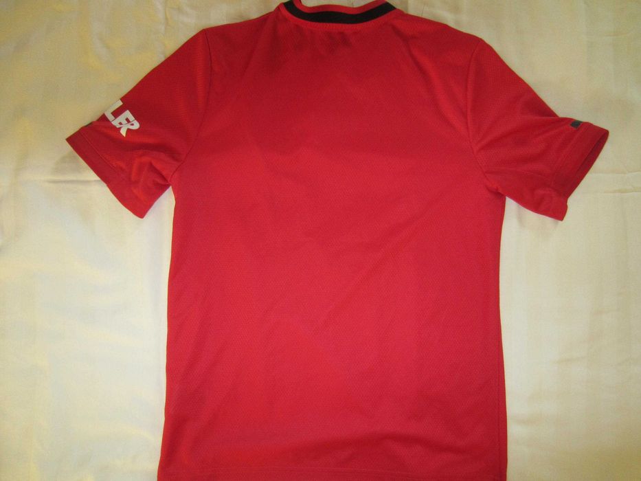 Tricou fotbal copil Manchester United, masura 164( 13-14ani), nepersonalizat, Adidas Climalite, poliester, stare f. buna- ca nounda