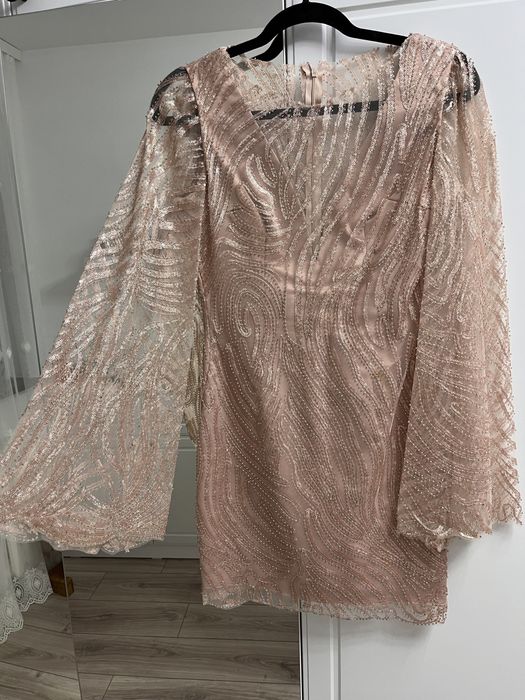 Rochie de ocazie/seara scurta roz pudra