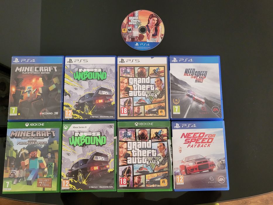 Minecraft Gta 5 Nfs Unbound ps playstation 4 5 xbox one