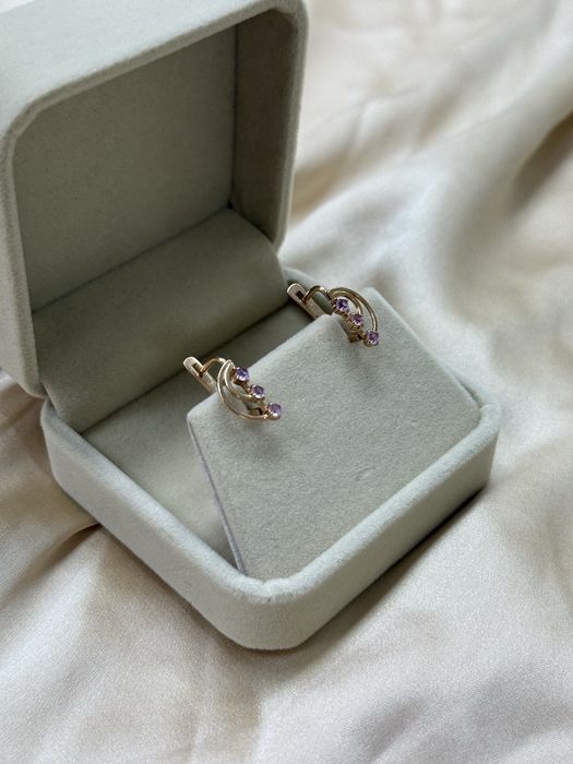 Золотые серьги 583 проба