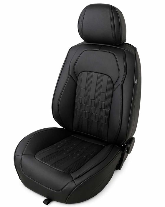 Комплект луксозна универсална тапицерия еко кожа - черна