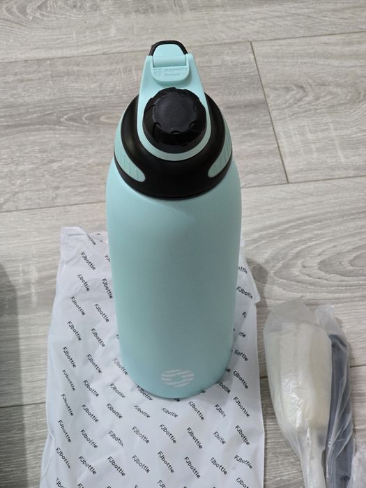 Sticlă sport tip termos inox Fjbottle 1L –  turcoaz, capac magnetic