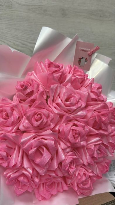 Атласные розы, ручной работы