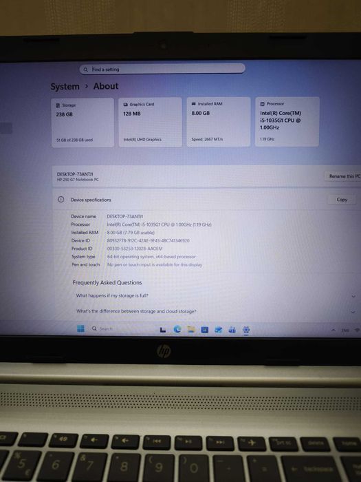 Vand Laptop HP 250 G7