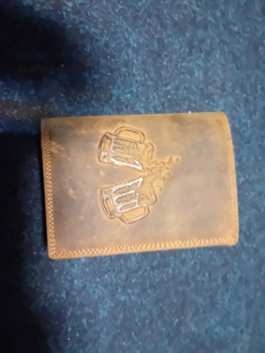 Portofel original FILLMORE, piele întoarsă, RFID protected, Maro