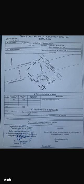 Vand Teren intravilan Branesti Str Violetelor 1036mp direct proprietar