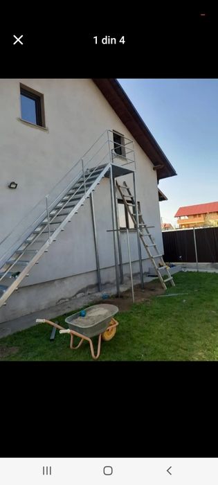 Scări exterioare din metal galvanizat și scări interioare cu trepte de