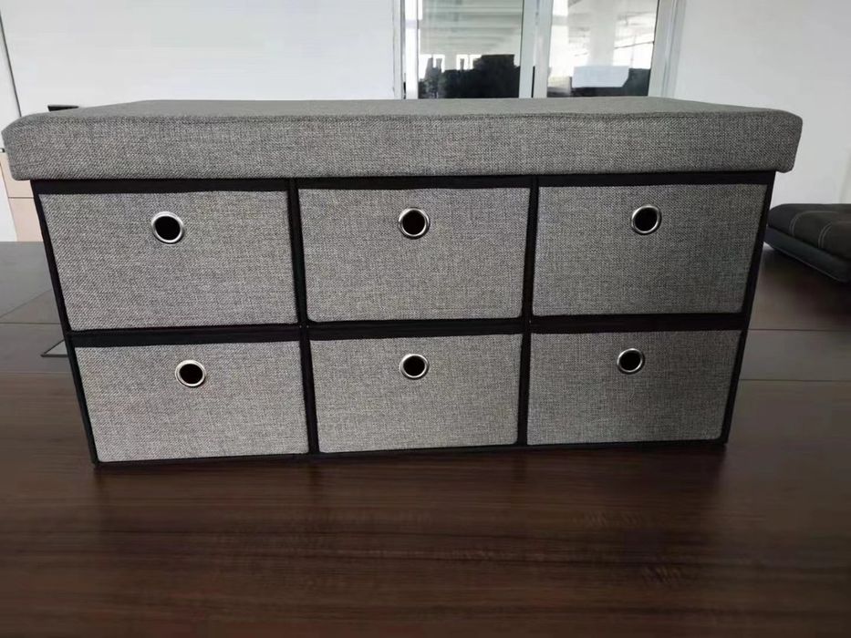 Пуфик с 6 ящиками для хранения, выдерживает до 150 кг