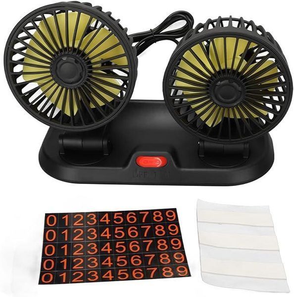 Вентилатор за кола 12V-24V 360 регулируема двойна глава с ниско ниво н