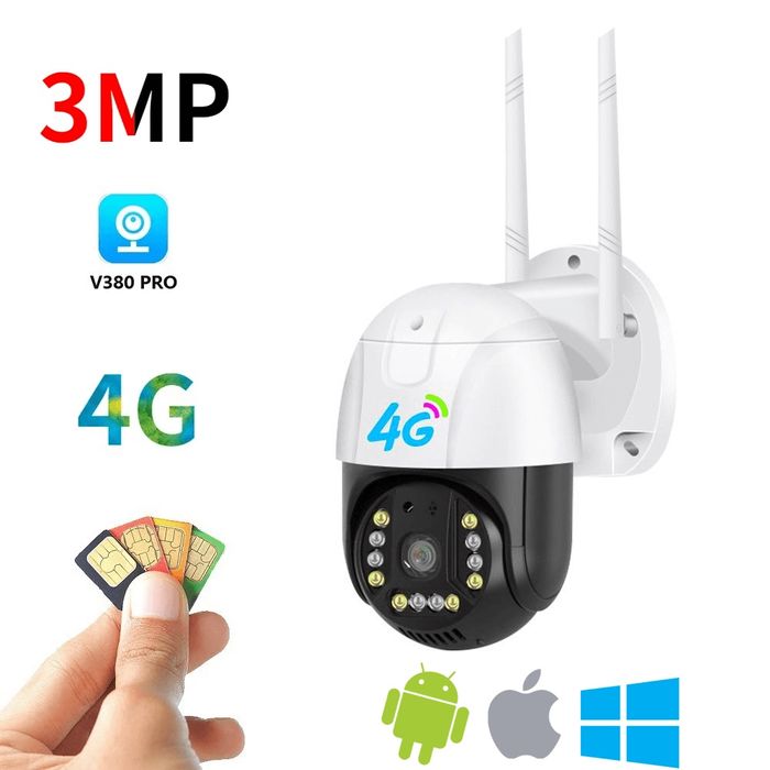 ***ПРОМОЦИЯ*** IP въртяща камера 3MP 4G с сим карта