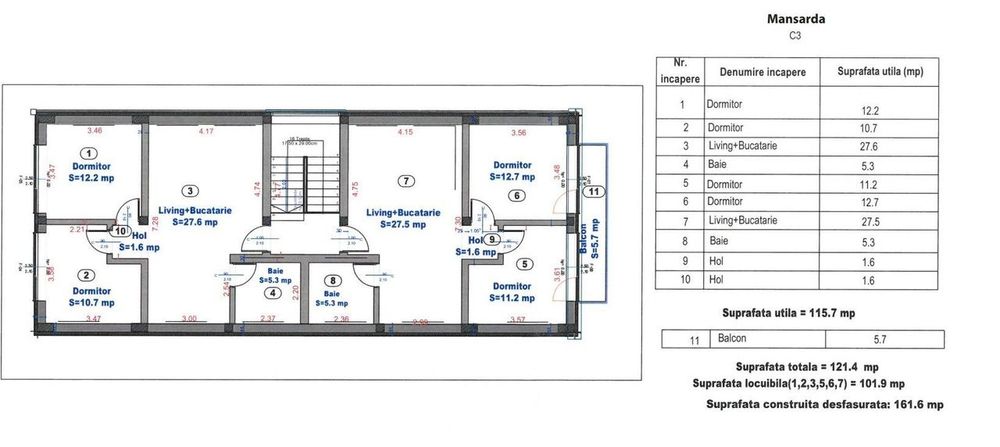 Apartament 3 camere finisat LA CHEIE - Turnisor Sibiu