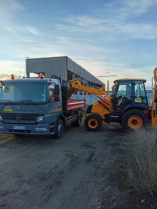 Услуги със самосвали и комбиниран багер,мини багер и мини челен товара