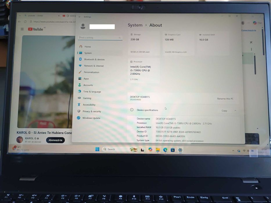 Laptop Lenovo ThinkPad T580