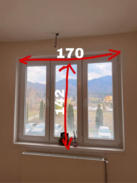 Set 3 Ferestre Termopan PVC Albe - Feronerie Reze (Sticlă 2 foi)