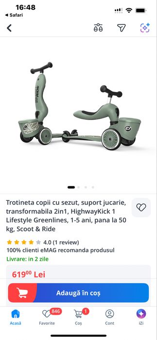 Trotineta scoot and ride multifunctionala