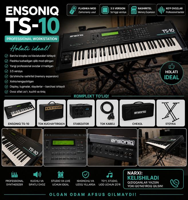 Ensoniq TS-10 Professional Workstation Synthesizer