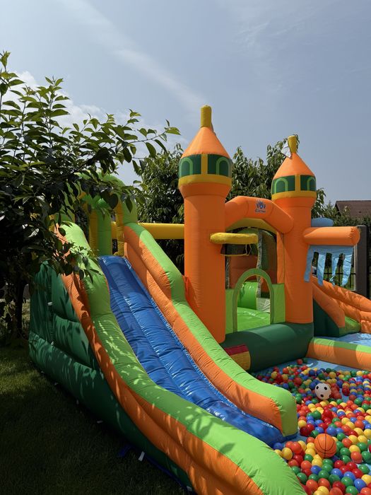 Castel Gonflabil - 2 Tobogane - Football Kingdom