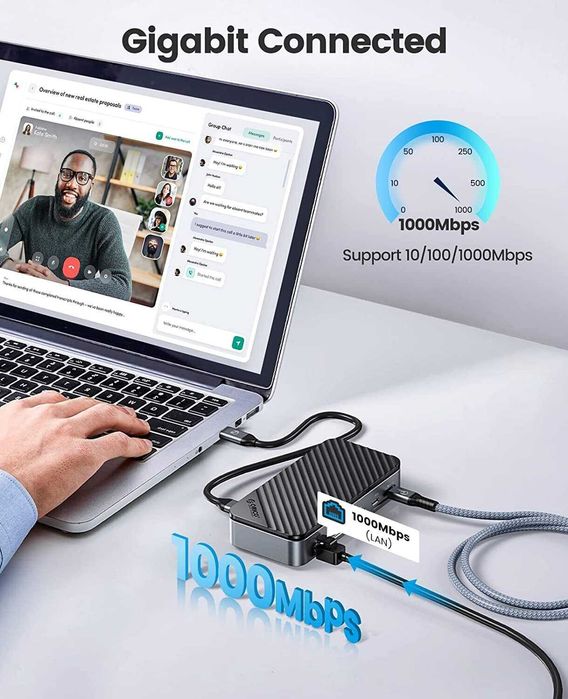 Док-станция ORICO USB-C M.2 NVMe/NGFF SSD-накопитель и 4K HDMI RJ45