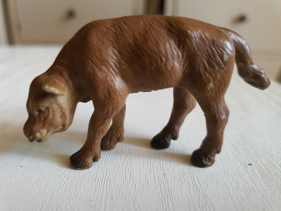 Figurina vitel de la Schleich de culoare maro vintage 1992