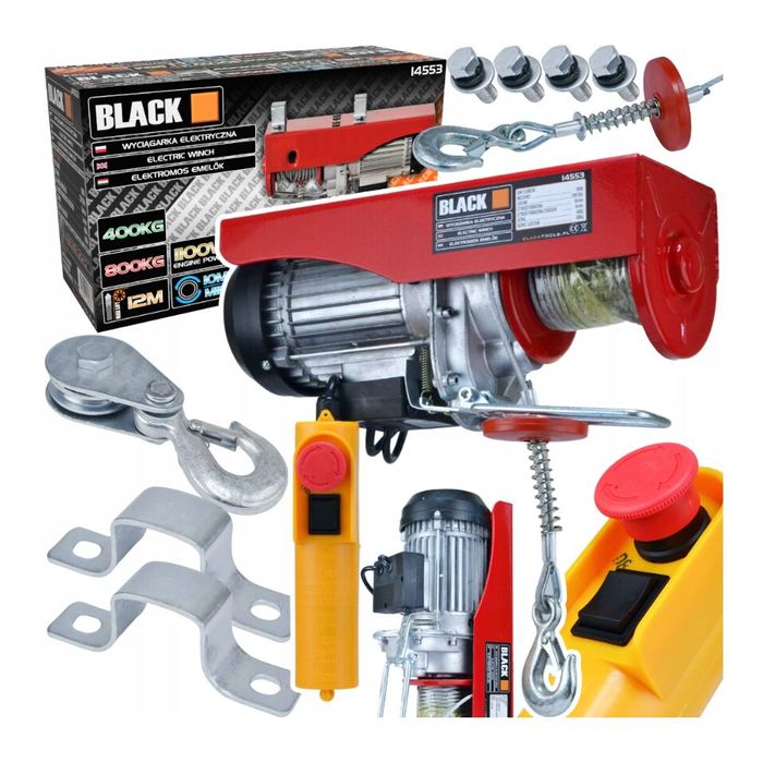 Electropalan, macara electrica 800 Kg palan electric 220V, Black