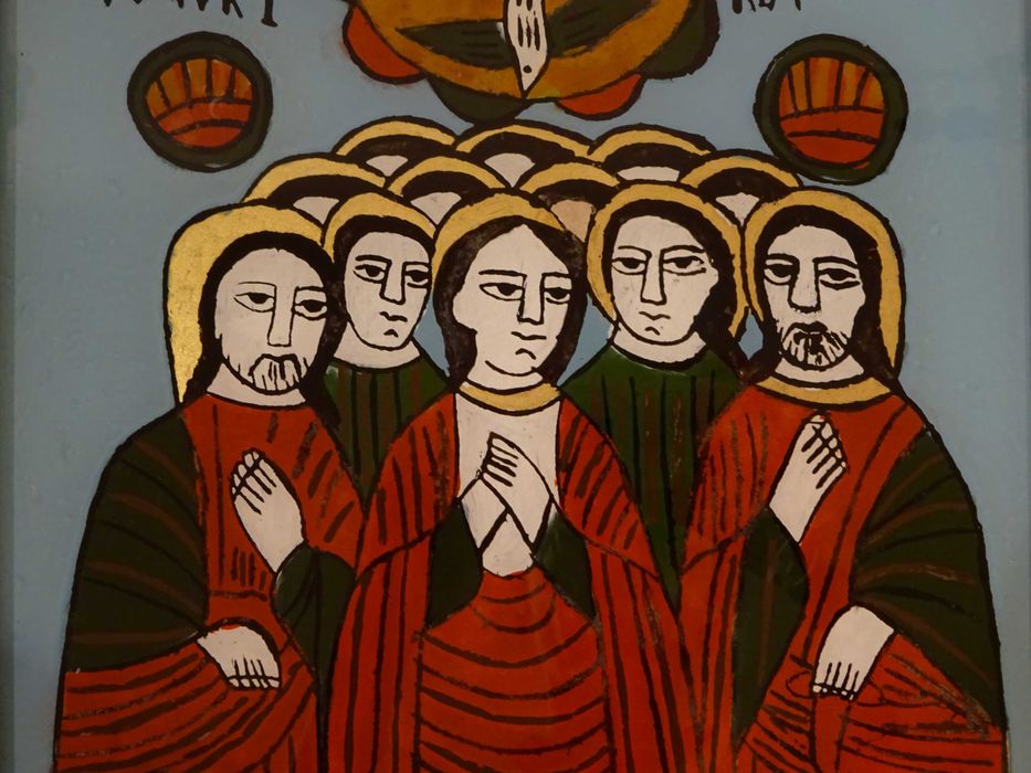 Icoana Pogorarea Duhului Sfant, pictura RARA din Nicula