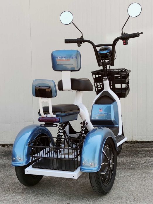 Електрическа триколка EcoWay М31 син цвят 500W задно задвижване