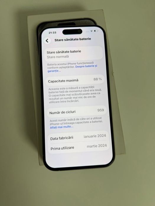 Vand Sau Schimb IPhone 15 PRO White Titanium 128Gb Neverlocked