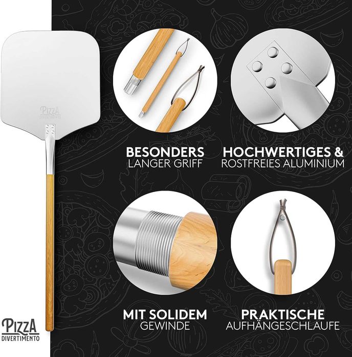 Комплект камък за пица с лопата каменна плоча