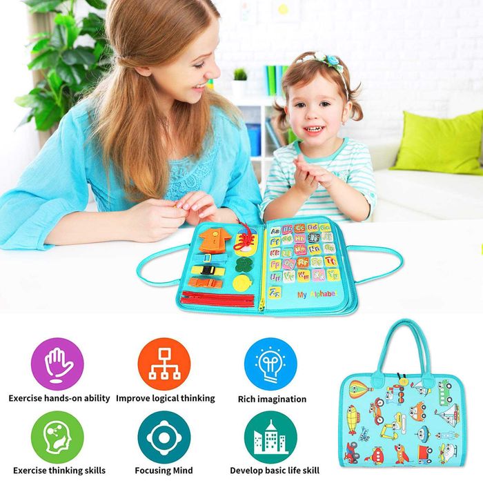 Бизиборд занимателна книжка Монтесори активна дъска за игра подарък